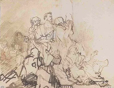 Study for the Group of the Sick Rembrandt